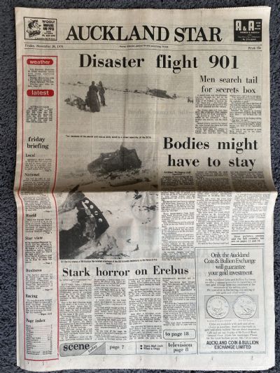 OLD NEWSPAPER: Auckland Star, 30 November 1979 - Erebus DC10 air disaster