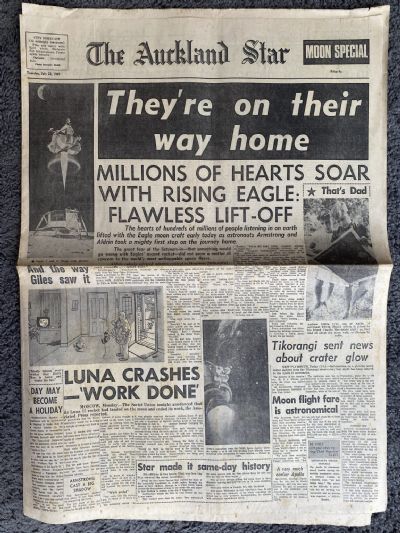 OLD NEWSPAPER: The Auckland Star, 22 July 1969 - Moon Landing Special