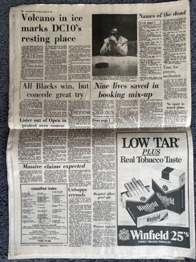 OLD NEWSPAPER: Auckland Star, 29 November 1979 - Erebus DC10 crash