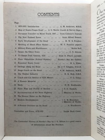 1855-1955 ONE HUNDRED YEARS: On the Napier - Taupo Road