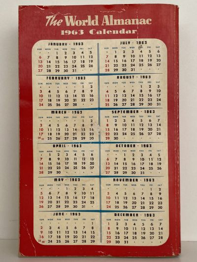 THE WORLD ALMANAC and Book of Facts 1963