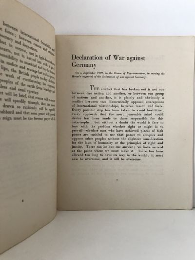 IN TIME OF WAR: Selections From the Wartime Addresses of The Rt. Hon. P. Fraser