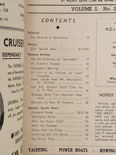 VINTAGE MAGAZINE: Sea Spray - January 1947 - Vol. 2, No. 2