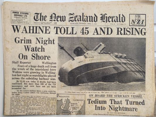 OLD NEWSPAPER: The New Zealand Herald, 11 April 1968 - Wahine disaster