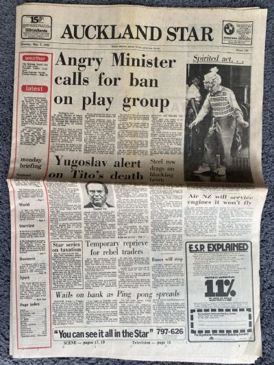 OLD NEWSPAPER: Auckland Star - 5th May 1980