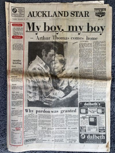 OLD NEWSPAPER: The Auckland Star, 18th December 1979 - Arthur Thomas released