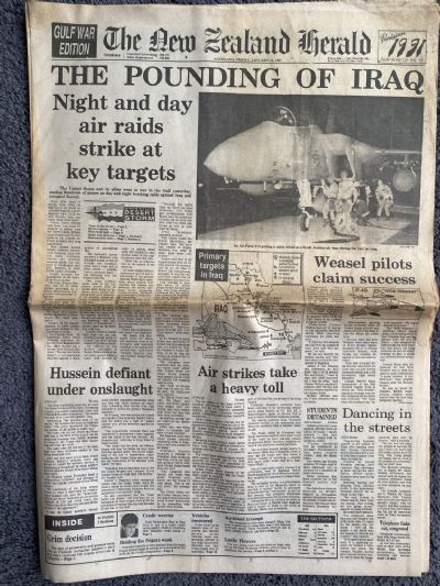 OLD NEWSPAPER: The New Zealand Herald, 18th January 1991 - Gulf War Edition
