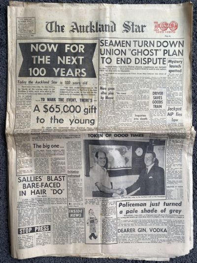 OLD NEWSPAPER: The Auckland Star, 8th January 1970 - 100 years old