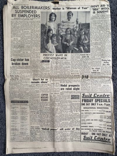 OLD NEWSPAPER: The Auckland Star, 22 August 1978 - Russia invades Czechoslovakia