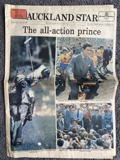OLD NEWSPAPER: The Auckland Star, 8th April 1981 - Charles and Diana Royal tour