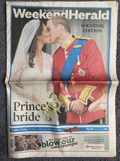 OLD NEWSPAPER: The New Zealand Herald - Royal Wedding Souvenir edition 2011