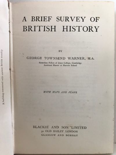 A BRIEF SURVEY OF BRITISH HISTORY