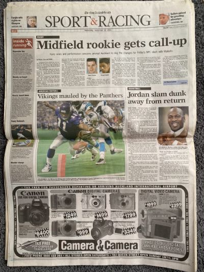 OLD NEWSPAPER: The New Zealand Herald, 12 September 2001 - 9/11 Terror Attacks