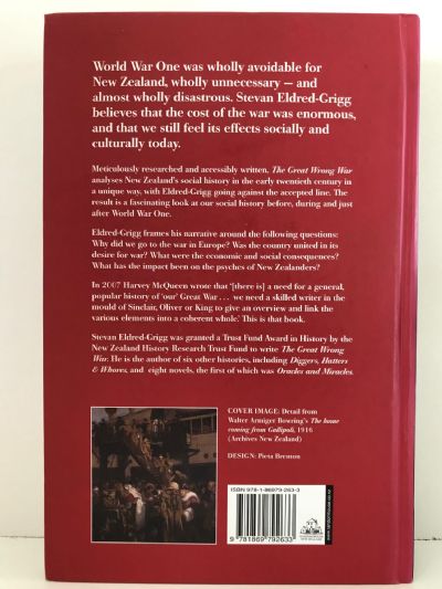 THE GREAT WRONG WAR: New Zealand Society In WW I