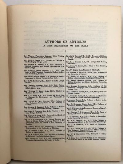 DICTIONARY OF THE BIBLE 1909