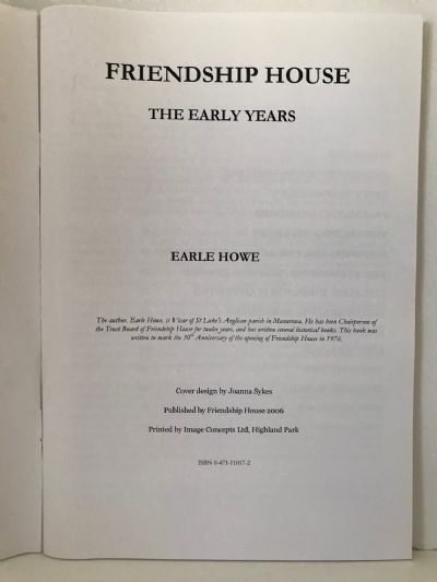 FRIENDSHIP HOUSE: The Early Years