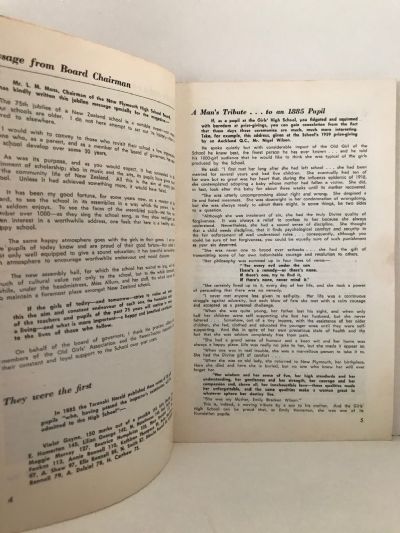 NEW PLYMOUTH GIRLS' HIGH SCHOOL: 75th Anniversary Magazine 1885-1960