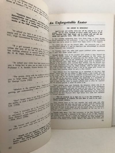 NEW PLYMOUTH GIRLS' HIGH SCHOOL: 75th Anniversary Magazine 1885-1960