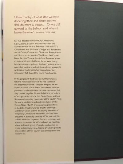 BLOOMSBURY SOUTH: The Arts In Christchurch 1933-1953