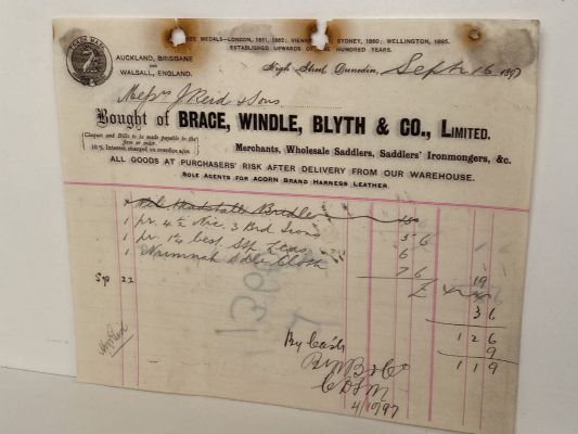 ANTIQUE INVOICES / RECEIPTS: Brace, Windle, Blyth & Co. Limited – Merchants 1897