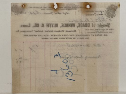 ANTIQUE INVOICES / RECEIPTS: Brace, Windle, Blyth & Co. Limited – Merchants 1897