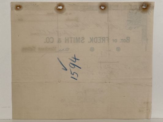 ANTIQUE INVOICE / RECEIPT: Fredk. Smith & Co, Dunedin – Merchant Tailors 1900