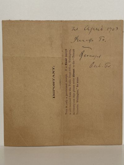 ANTIQUE INVOICE / RECEIPT: Public Trust Office 1903 (121 yo)