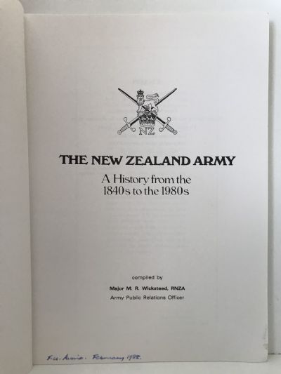 THE NEW ZEALAND ARMY: A History from the 1840s to the 1980s