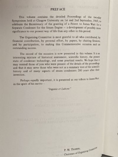 BICENTENARY OF THE JAMES WATT PATENT