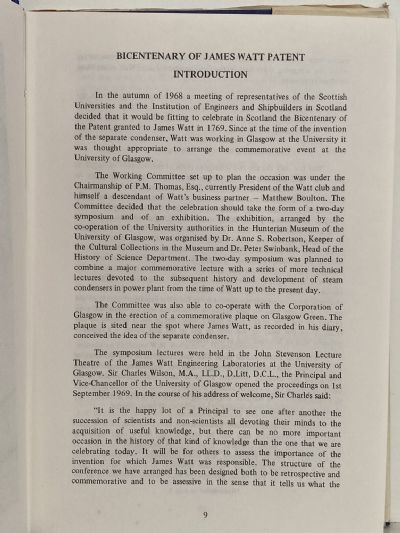 BICENTENARY OF THE JAMES WATT PATENT