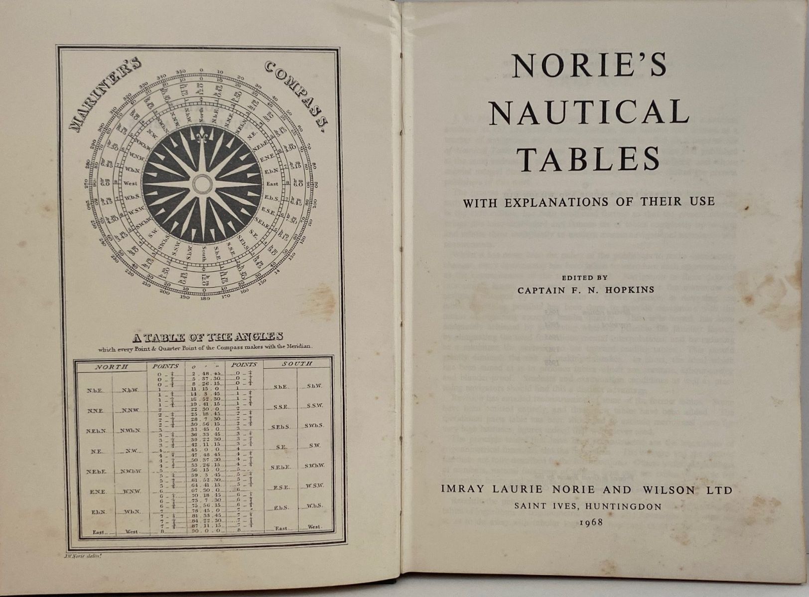 NORIE'S NAUTICAL TABLES: With Explanations of Their Use
