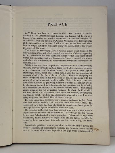 NORIE'S NAUTICAL TABLES: With Explanations of Their Use