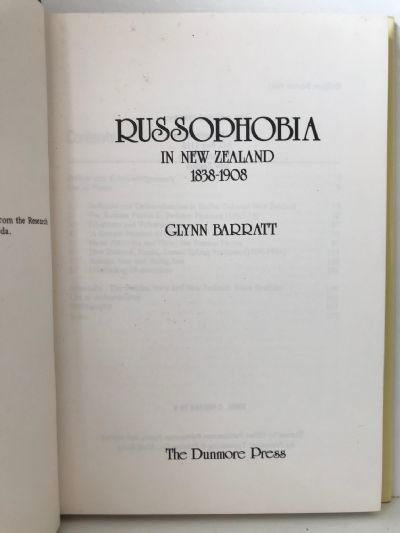 RUSSOPHOBIA In New Zealand 1838-1908