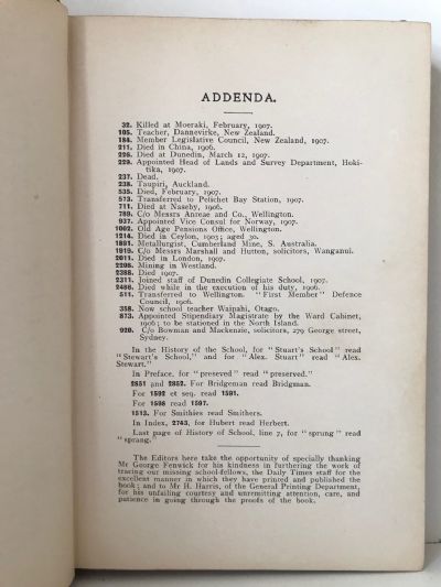OTAGO HIGH SCHOOL OLD BOYS' REGISTER 1907