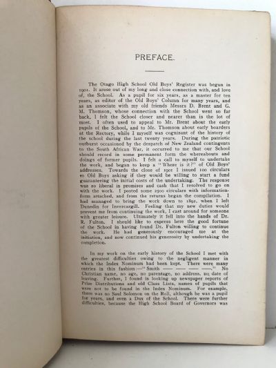 OTAGO HIGH SCHOOL OLD BOYS' REGISTER 1907