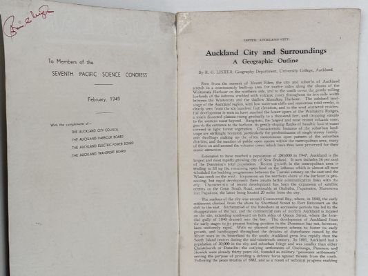 AUCKLAND, NEW ZEALAND - Seventh Pacific Science Congress 1949
