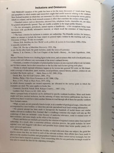 BOOKS & PAMPHLETS ON SOUTHERN NEW ZEALAND