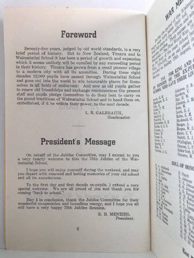 THE HISTORY OF WAIMATAITAI SCHOOL Timaru 1882-1957: A Proud History of 75 Years