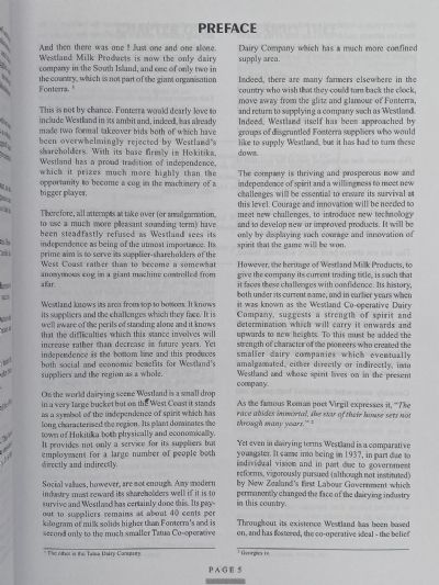 A VISION OF PROGRESS: The Westland Co-operative Dairy Company