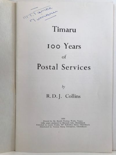 TIMARU: 100 Years of Postal Services