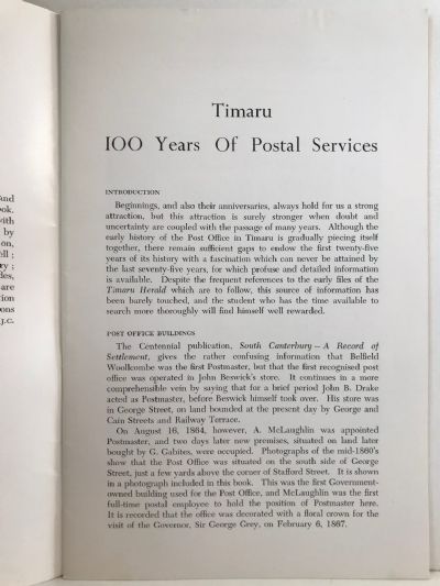 TIMARU: 100 Years of Postal Services