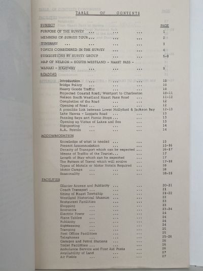 OLD REPORT OF: Westland and the Haast Pass Road