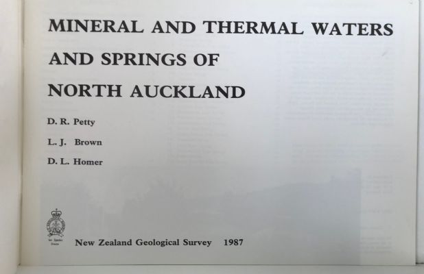 MINERAL AND THERMAL WATERS AND SPRINGS of North Auckland