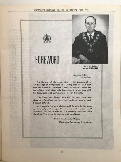 GREYMOUTH: The First 100 Years 1868 - 1968