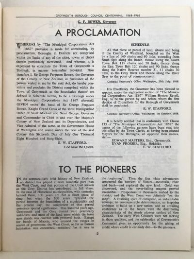 GREYMOUTH: The First 100 Years 1868 - 1968