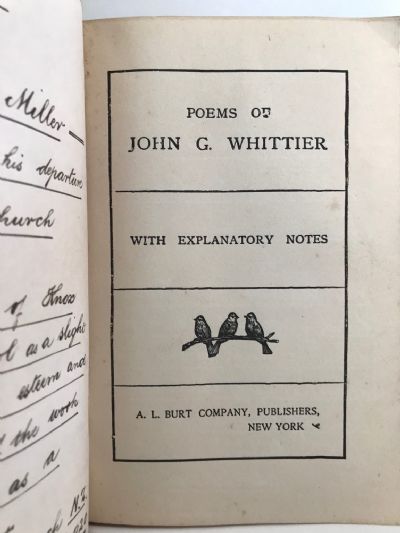 POEMS: of John Greenleaf Whittier - With Explanatory Notes