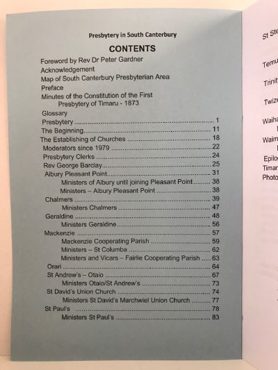 SOUTH CANTERBURY PRESBYTERIANISM