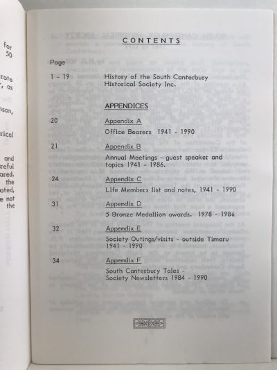 SOUTH CANTERBURY TALES: 50 Years History of South Canterbury Historical Society