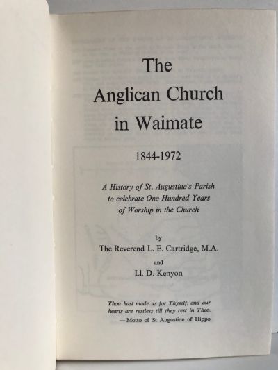 THE ANGLICAN CHURCH in Waimate 1844-1972
