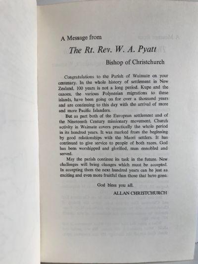 THE ANGLICAN CHURCH in Waimate 1844-1972